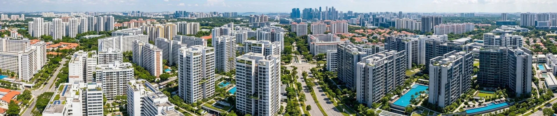 Aerial view of Singapore HDB flats and condominiums served by Billy Aircon