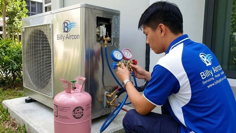 Adding R410A refrigerant to outdoor condenser unit